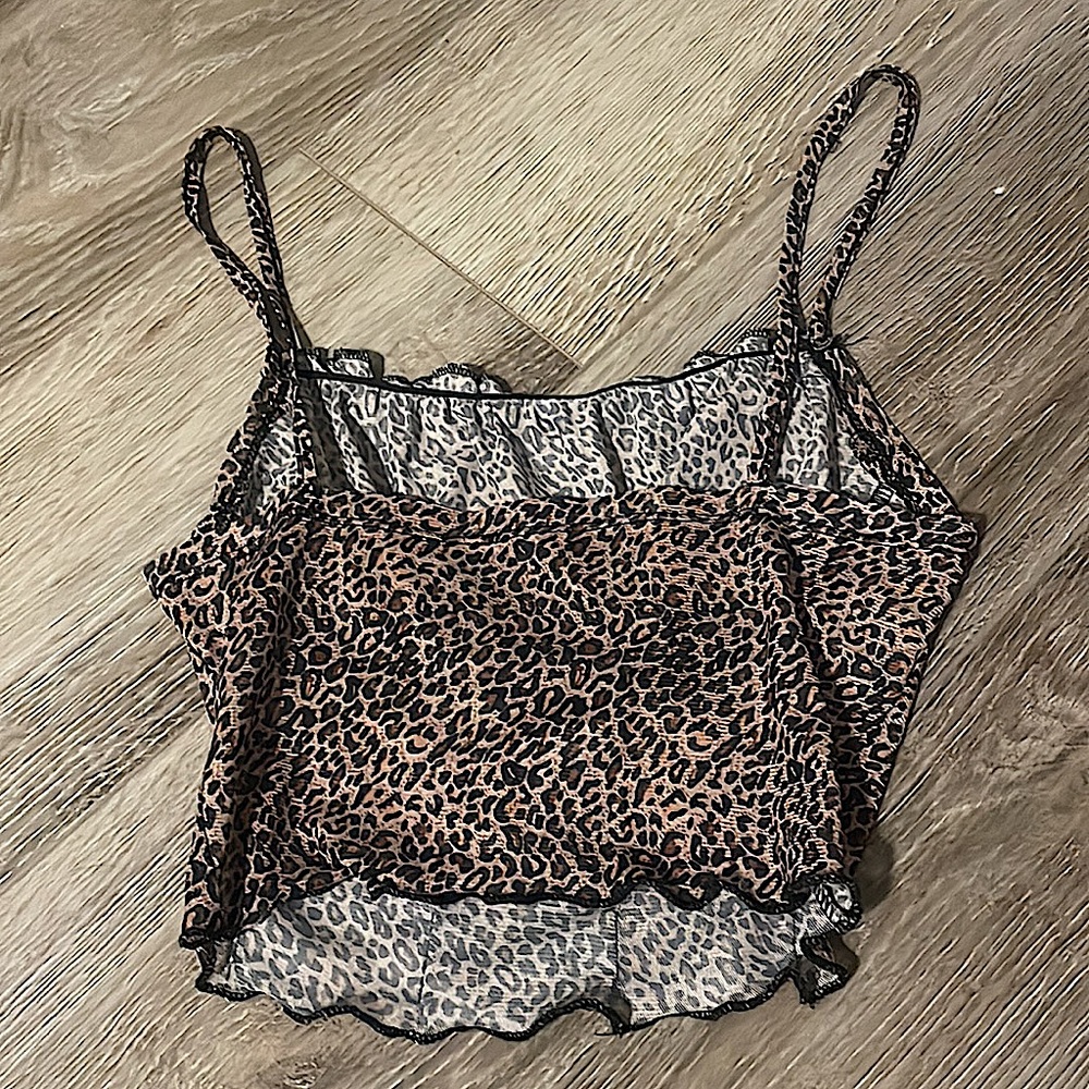 Sheer Ruffle Crop Tank - Picture 3 of 3